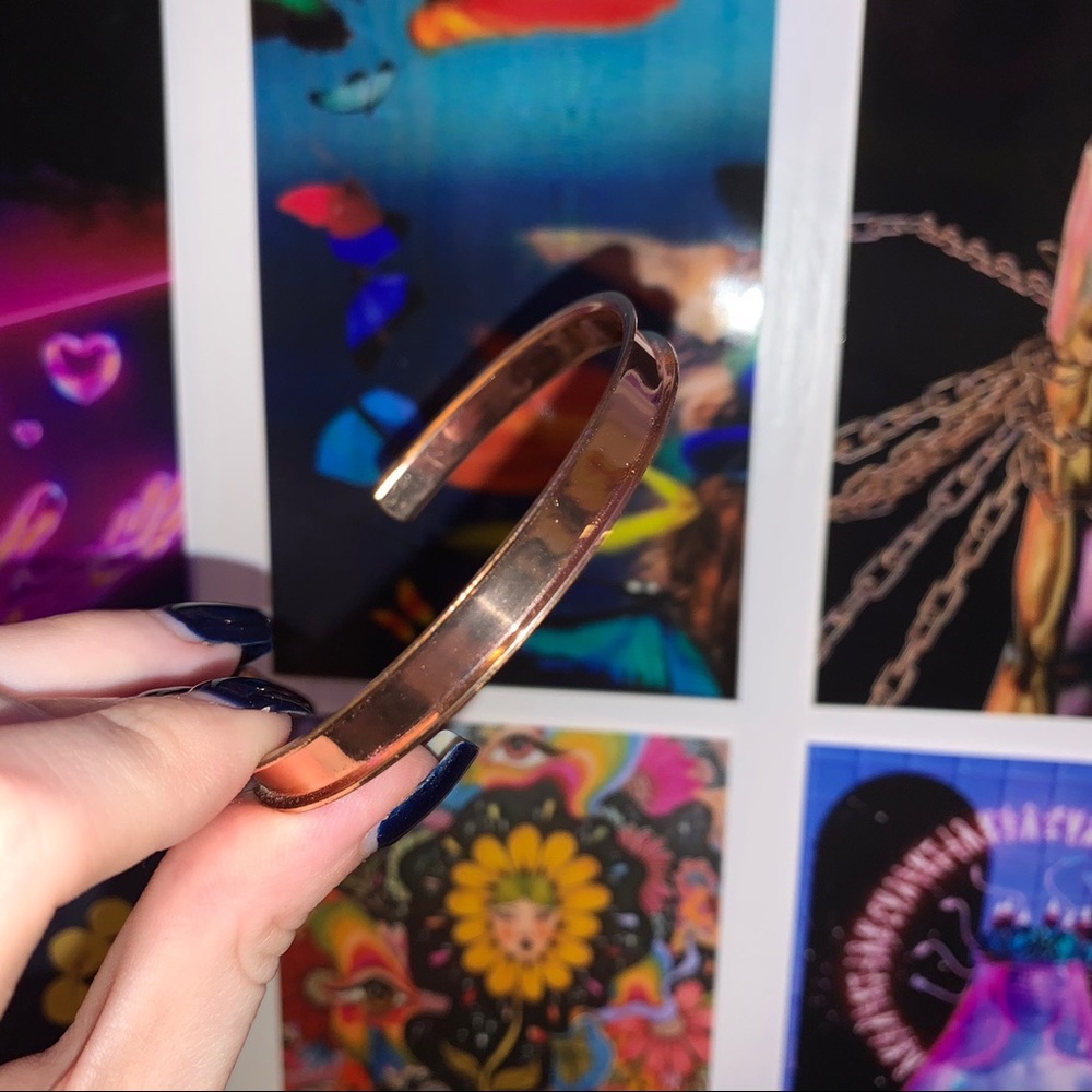 rose gold cuff bracelet that can hold rubber bands